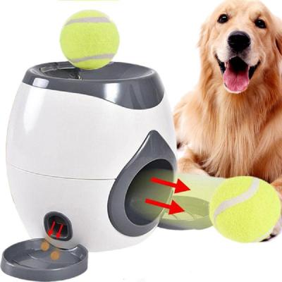 China Sustainable Automatic Pet Feeder Pet Dog Fetch And Treat Machine Thrower Interactive Launcher Slow Feeder Toy for sale