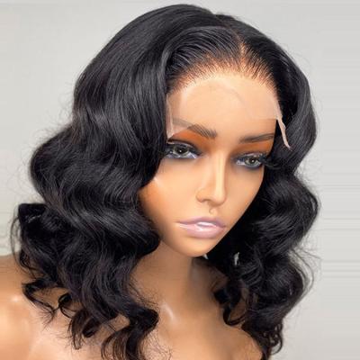 China Body Wave 8 10 12 Transparent Short Bob Body Wave Bob Wigs Lace Front Hd Full Lace Wigs 14 Inch Full Hair for sale