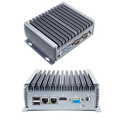 China Fanless Virtual Reality Metal Ready Metal PC I5-5200U I5-4200U Mini Barebone Industrial Computer Recessed Desktop IPC 2*LAN 2*COM for sale