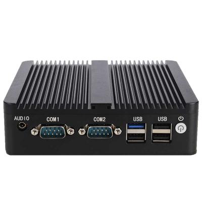 China mini industrial metal PC core N2840 N2930 J1900 J4125 J1800 4 GB 64 GB RAM desktop barebone SSD cheap price fanless for sale