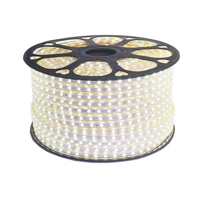 China AC 110V 220v 60LED 100m R\G\B\WW\W One Chip 3 Color 5050 Hotel LED Waterproof Strip Lights Ip65 For Indoor Outdoor Decoration for sale