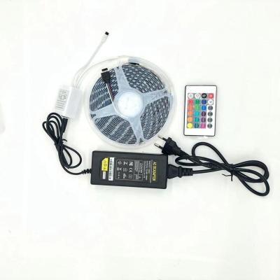 China Hotel LED Waterpoof 5050 12V 300led 16.4ft RGB Controlled Room Lights 24key Strip Light for sale