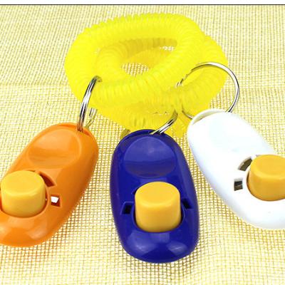 China Wholesale Stocked Improved Pet Training Clicker Quality Strap Stop Bark Training Whistle Around Dog Clicker for sale