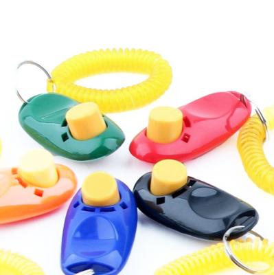 China Wholesale Stocked Improved Pet Training Clicker Quality Strap Stop Bark Training Whistle Around Dog Clicker for sale