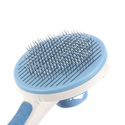 China Durable soft material three-color stain needle stainless steel soft handle does not hurt the skin pet beauty essential hair comb for sale