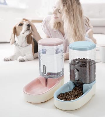 China Sustainable Plastic Automatic Pet Food Feeder And Water Dispensers Food Storage Container Self Station Pet Feeding Supplies for sale