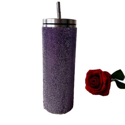 China Customizable Large Heat Capacity Stainless Steel Fashion Large Capacity Luxury Diamond For Mug for sale