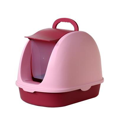 China Large Cat Litter Viable Anti-splash Sand Basin Fully Enclosed Cat Toilet Basin Pet Litter Box for sale