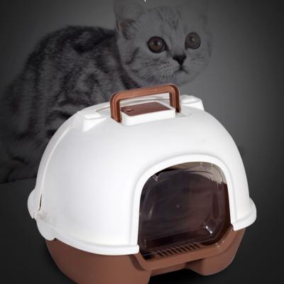 China Sustainable Pet Cat Supplies Dropshipping Plastic Cat Litter Box Large Cat Toilet Basin for sale