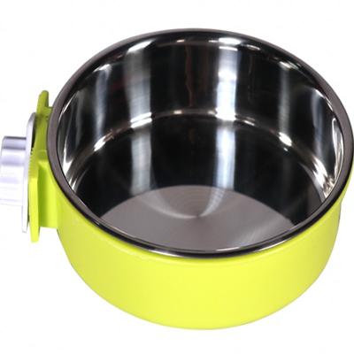 China Hot Selling Stainless Steel Automatic Dog Stationary Cat Hanging Bowl Can Hang Crate Rolls Durable Puppy Kitten Feeder Water Food Bowl for sale