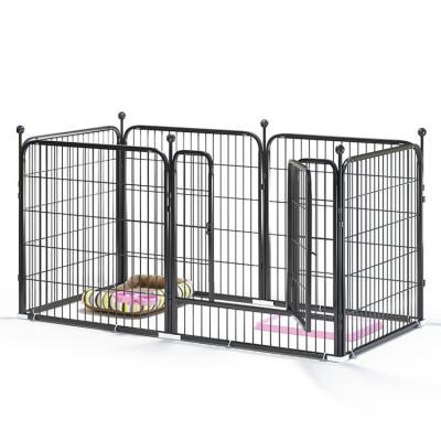 China Breathable Foldable Barrier Pet Puppy Play Pen Exercise Dog Playpen Crate Metal Cages for sale