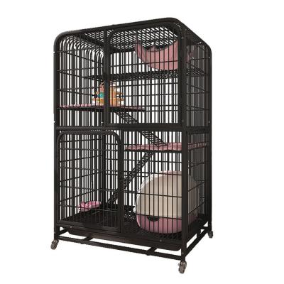 China Wholesale Breathable Pet Cage For Cat Tube Pet Cage With Wheels And Removable Tray Stackable Separable Thick Square for sale