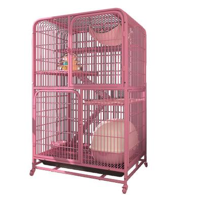 China Three Layer Cat Cage Double Layer Cat House Tube Villa Super Breathable Square Large Cat Cage for sale