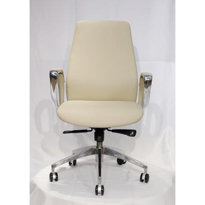 China Best Designer High Quality Luxury Leather Adjustable White Office Chair Wholesale PU Leather Wood Office Chair for sale