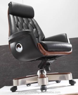 China Big & Tall Boss Chair (Height) High Real Office Chair Adjustable Back Luxury Black Leather Executive Chair YS1505A for sale