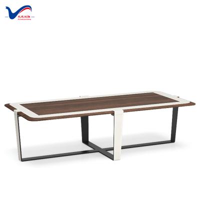 China Modern Modern Leather Wood Design Saddle Furniture Desk Room Center Gailywork Tea Table For Sale for sale