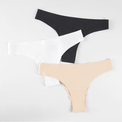 China Good Quality Low-waist Seamless Solid Ice Silk Panties Breathable Women Panties for sale