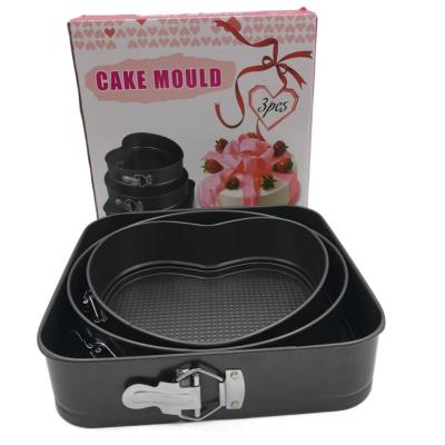 China High Accuracy High Load Noise Three Piece Set Viable Silicone Heart Shaped Cake Mold for sale