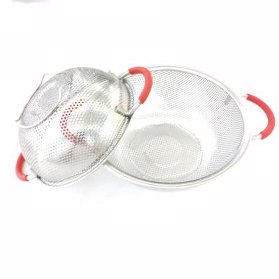 China High Viable Running Performance Colander Round Fruit Wash Bowl Kitchen Mesh Drain Basket for sale