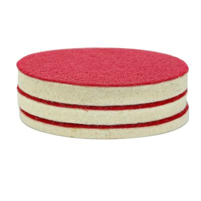 China Abrasive Buffing Tools Felt Wheel Polishing Wheel Wool Felt Red Self Gluing Flat Wheel For Marble Polishing for sale