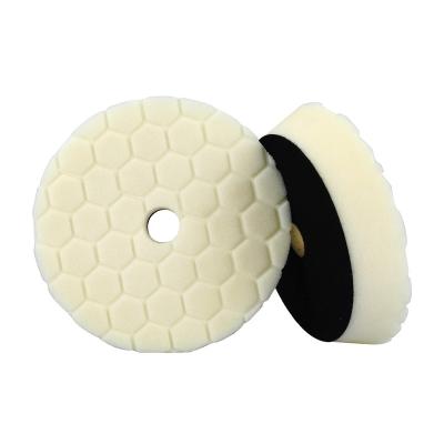 China White Hexagon Sponge Bevel Pad Polish Medium Hardness Foam Pad Customized And Durable Wheel Pad For Car Polishing for sale