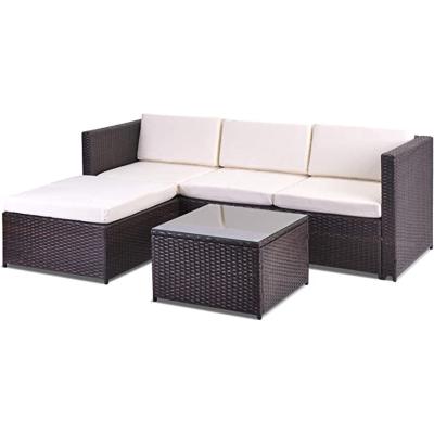 China Eco-Friendly\UV Resistant\Water Proof\Weather Resistant Outdoor Furniture Garden Set Corner Sofa Patio Rattan Conversation Set For Backyard Porch Garden Poolside for sale