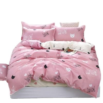 China Nondisposable 100% Hot Sale Cartoon Pattern Printing Four-Piece Polyester Bedding Set 168 for sale