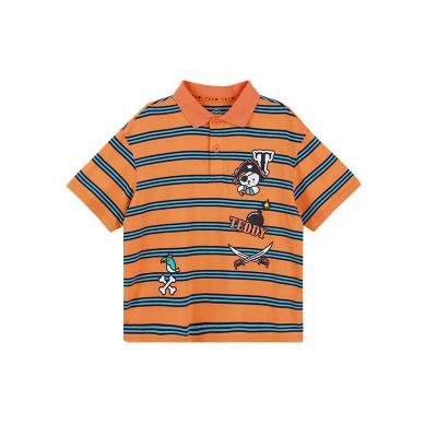 China New Design Kids Clothing 100%cotton Colored Striped Short Sleeve Boy Polo T-Shirt Anti-Shrink for sale