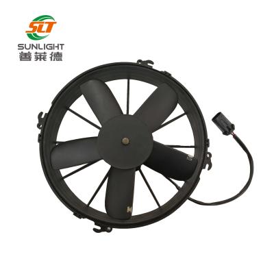 China Plastic Brush Heatsink Fan Brush 12inch 24V DC Motor Pull Airflow for sale