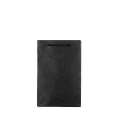 China Innovative Recycled Materials Designer Gift Bags Craft Paper Shopping Bag Jewelry Packaging Black Paper Bag for sale