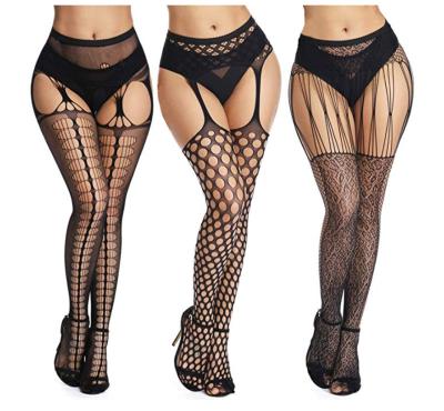 China Suspender Pantyhose Tights with Garter Belt Mesh Stockings One Size for sale