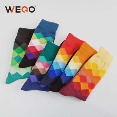 China Wholesale high quality colorful cool men's custom fashion crew sock QUICK DRY unisex cotton dress sock for men for sale