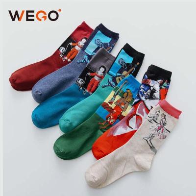 China Cotton Customized Fashion Crew Men's Socks Art Casual Famous Oil Painting Custom Made Wholesale QUICK DRY for sale