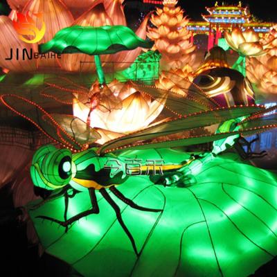 China Customized Outdoor Environmentally Friendly Silk Animal Theme Park Garden Lantern Festival Lamp Dragonfly Wire LED Craft Iron Waterproof Decor Zoo for sale