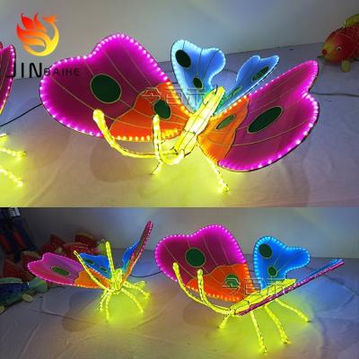 China Customized Outdoor Environmentally Friendly Silk Animal Theme Park Garden Lantern Festival Lamp Butterfly Wire LED Craft Iron Waterproof Decor Zoo for sale