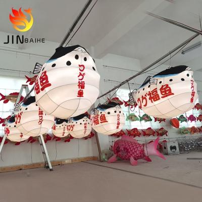 China Hang Fugu pufferfish pufferfish blowfish outdoor or indoor lantern festival Decoration Japan tradition fish lanterns for fugu fish restaurant for sale