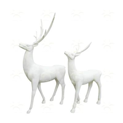 China China Goods In Stock Christmas Deer Fiberglass Resin Sculpture Animal Statues For Shopping Mall Theme Amusement Park for sale