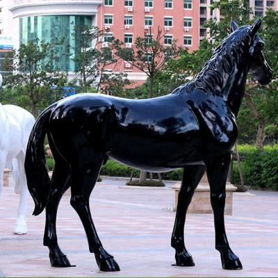 China Black China Garden Fiberglass Animals Life Size Fiberglass Horse Statues for sale