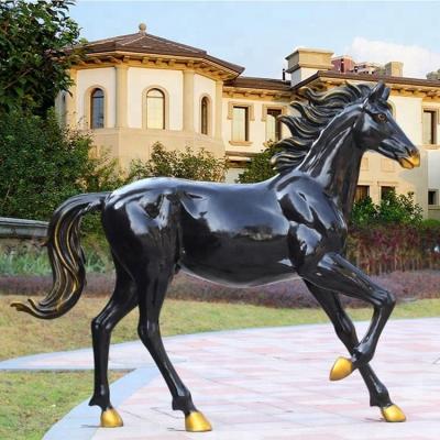 China China Amusement Park Use Black Fiberglass Horse Statue For Sale for sale