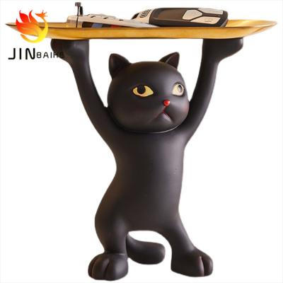 China Large Artificial Creative Enchanting Key Storage Porch Decoration Home Living Room Ornaments Home Living Room Ornaments Cat Tray Housewarming Gift for sale