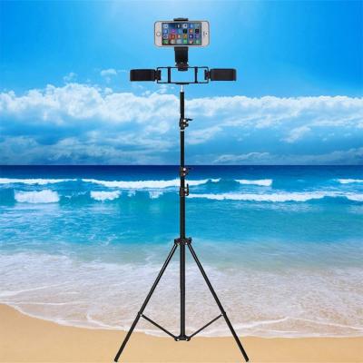 China 65CM-200CM can lift three phone positions 360'; ° Factory Wholesale Best Quality Mobile Phone Tripod Holder Rotation Aluminum Stand for sale