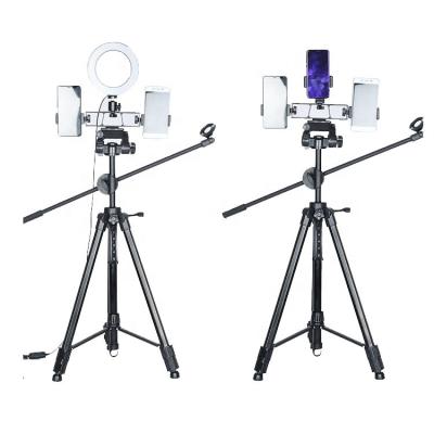 China Professional Portable Extra Thick and High Flexible Flexible Stick Selfie Tripod Stand with Ring Light for sale