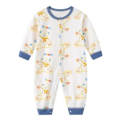 China Custom 100% Newborn Infant Baby Bodysuits Long Sleeve Cotton One Piece Jumpsuit for sale