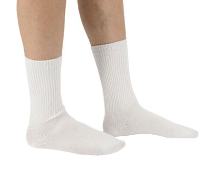 China Custom Color Diabetics Hospital Antibacterial White Unisex Cotton Men Socks 100% Loose Non-binding Socks For Diabetics for sale