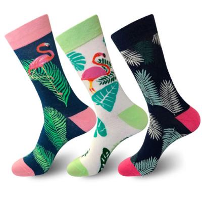 China Novelty Crew Colored Jacquard Antibacterial Personalized Socks Dress 100 Fashion Custom Men's Combed Print Cotton Crew Socks for sale