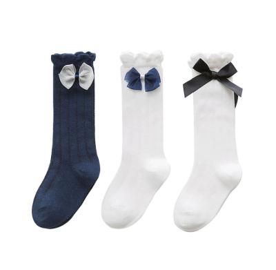 China Sporty Kids Bow Socks Customized 100 Long Socks Fashion Cotton Children Girl Cute Infant Knee High Socks Baby Infant With Bow Tie for sale