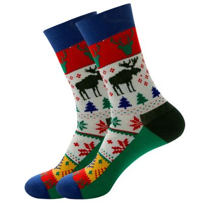 China New Designer Breathable Unisex Funny Christmas Patterned Socks Dress Cotton Custom Mens Socks for sale