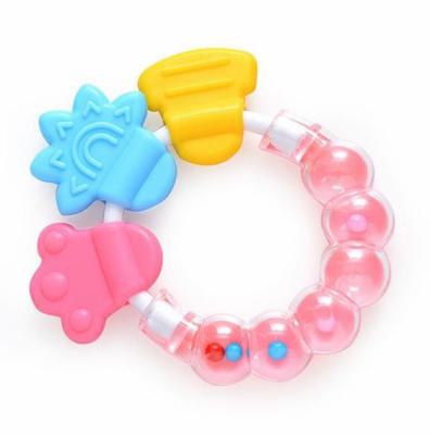 China Soft food grade silicone baby rattle teether bpa free toy baby gift set teether for baby for sale