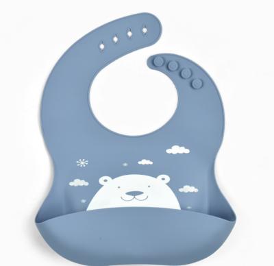 China BPA Free Food Grade Silicone Baby Bibs Infant Silicone Baby Water Proorf Printed Newborn Bibs For Feeding for sale