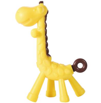 China Soft Funny Natural Baby Silicone BPA Free Baby Teether Baby Giraffe Toy Teether Chawing for sale